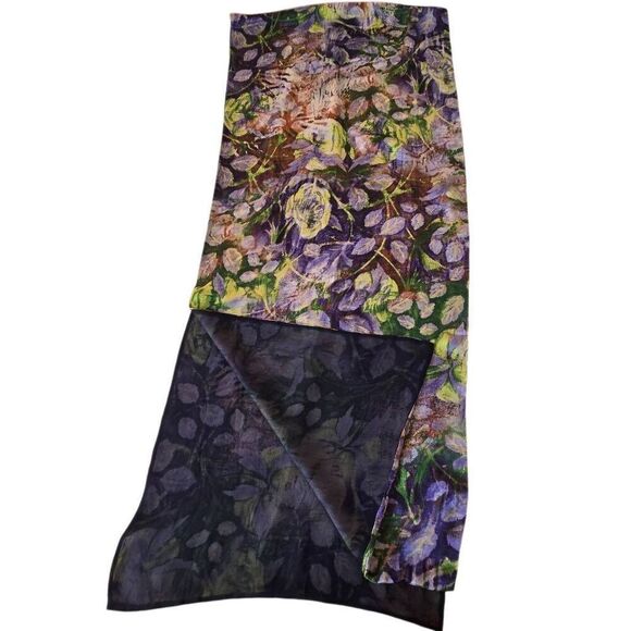 WORTH Womens Floral Silk Sleeveless Dress With Matching Shawl Multicolor Sz 16 - Picture 8 of 14